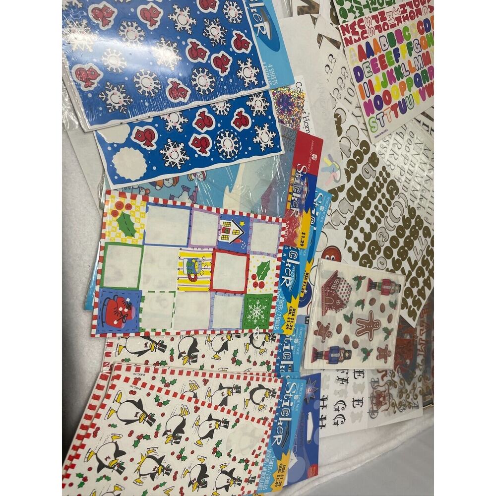 Lot Stickers Scrapbooking‎ Alphabet Letters Numbers Styles Winter Christmas - Picture 4 of 9
